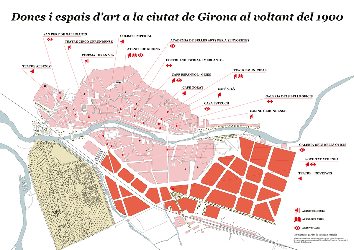 Dibuix del mapa de Girona